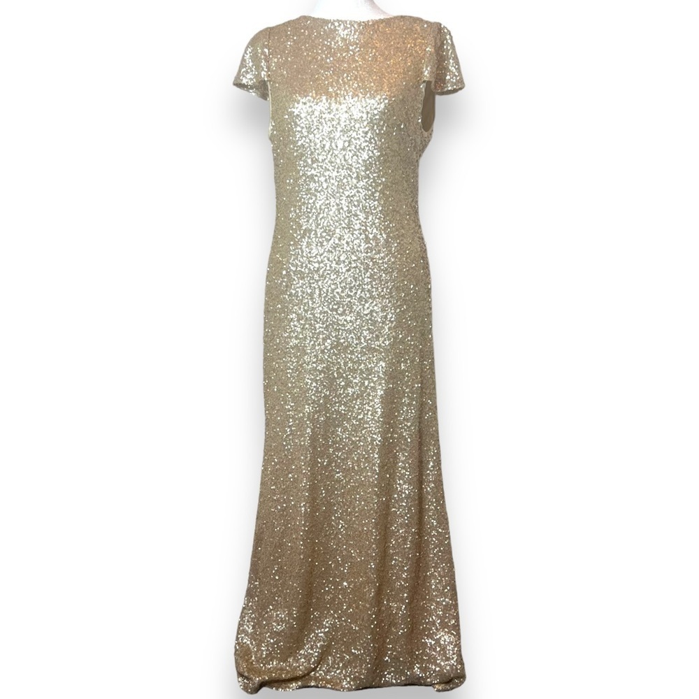 Sorella Vita Gold Sequin Formal/Bridesmaid Dress, Size 14 (fits small)